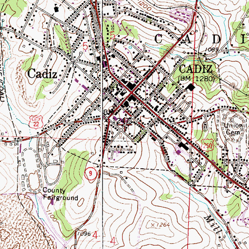 Topographic Map of Saint Teresa Roman Catholic Church, OH