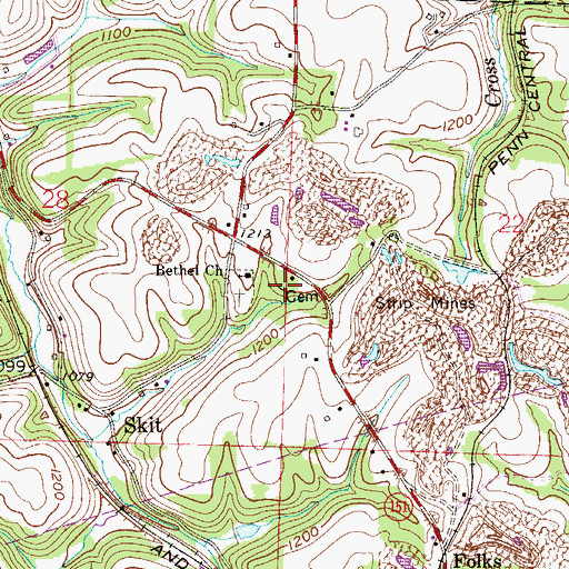 Topographic Map of Smith Cemetery, OH