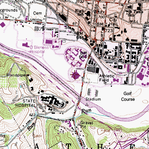 Topographic Map of Beasley Convocation Center, OH