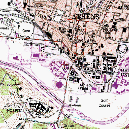 Topographic Map of Boyd Hall, OH