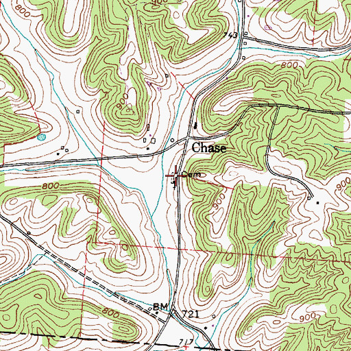 Topographic Map of Chase Cemetery, OH