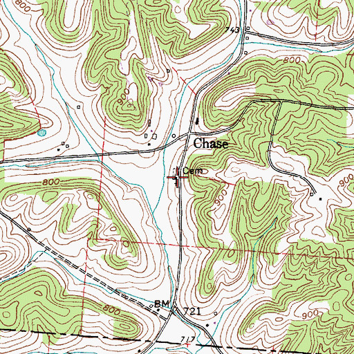 Topographic Map of Chase Church, OH