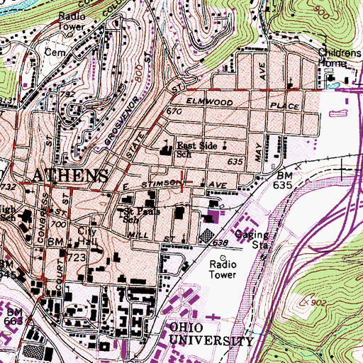 Topographic Map of Church of Christ, OH