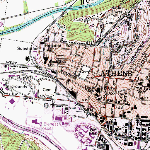 Topographic Map of Church of the Nazarene, OH