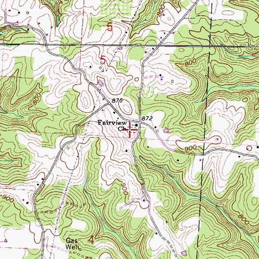 Topographic Map of Fairview Cemetery, OH