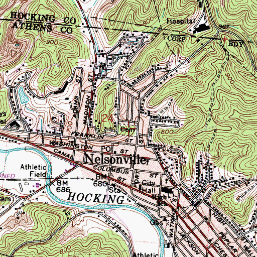 Topographic Map of Fort Street Cemetery, OH