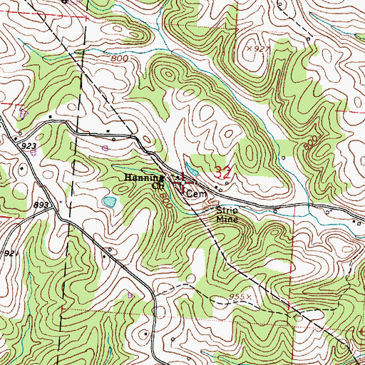 Topographic Map of Free Will Baptist Church, OH