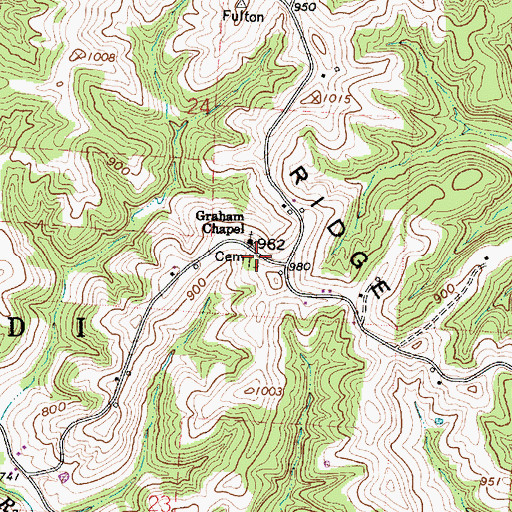 Topographic Map of Graham Chapel Cemetery, OH