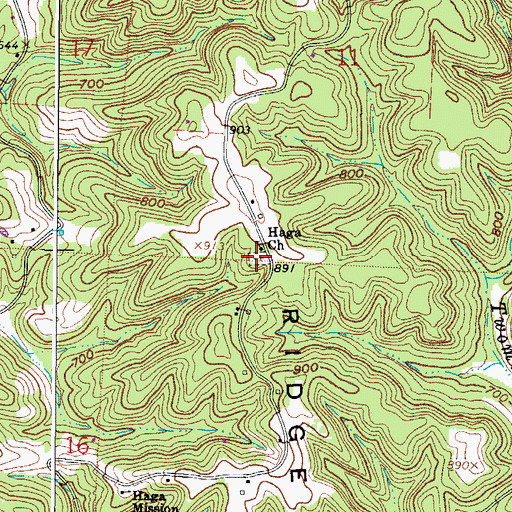 Topographic Map of Haga Church Cemetery, OH