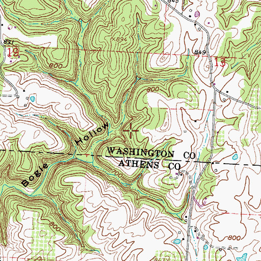 Topographic Map of Ireland Cemetery, OH