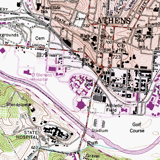 Topographic Map of Irvine Hall, OH