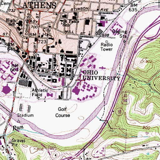 Topographic Map of Mackinnon Hall, OH
