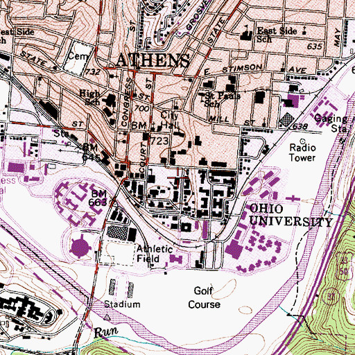 Topographic Map of Memorial Auditorium, OH