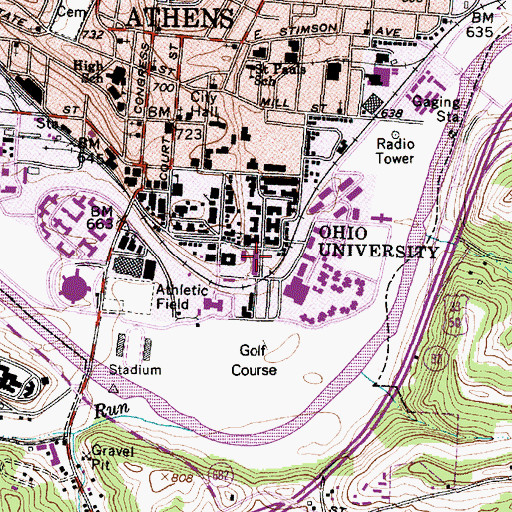Topographic Map of Morton Hall, OH
