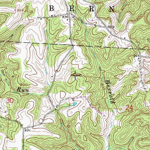 Topographic Map of Moss Cemetery, OH