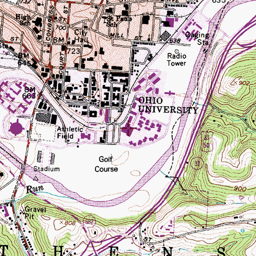 Topographic Map of Nelson Commons, OH
