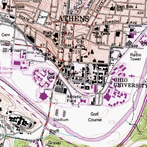 Topographic Map of Scripps Hall, OH