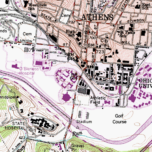 Topographic Map of Treudley Hall, OH
