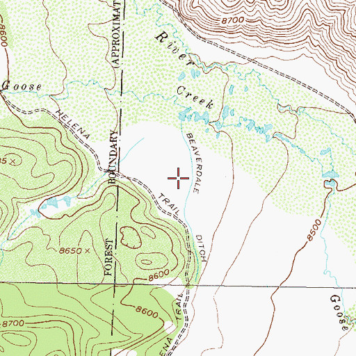 Topographic Map of Beaverdale Ditch, CO