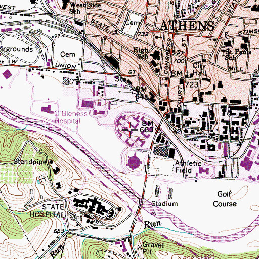 Topographic Map of Wilson Hall, OH
