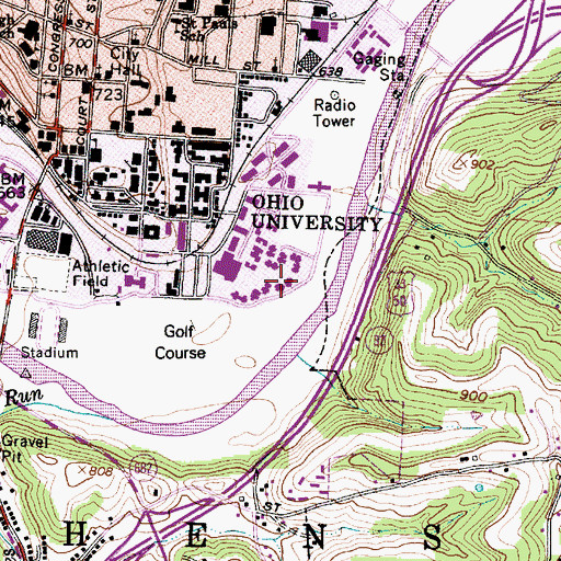 Topographic Map of Dougan Hall, OH