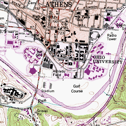 Topographic Map of Edwards Accelerator, OH