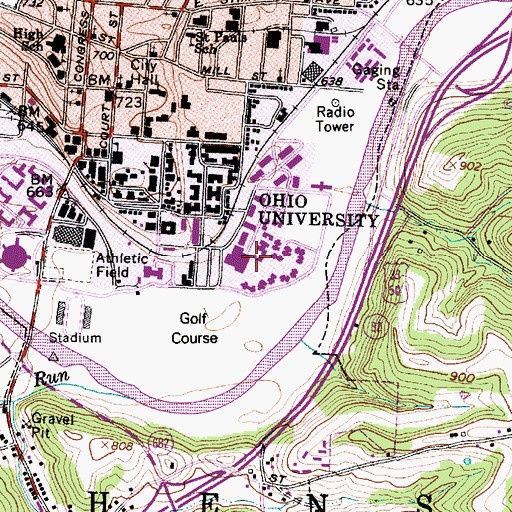 Topographic Map of Fenzel Hall, OH