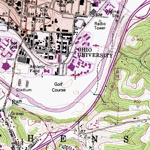 Topographic Map of Hoover Hall, OH