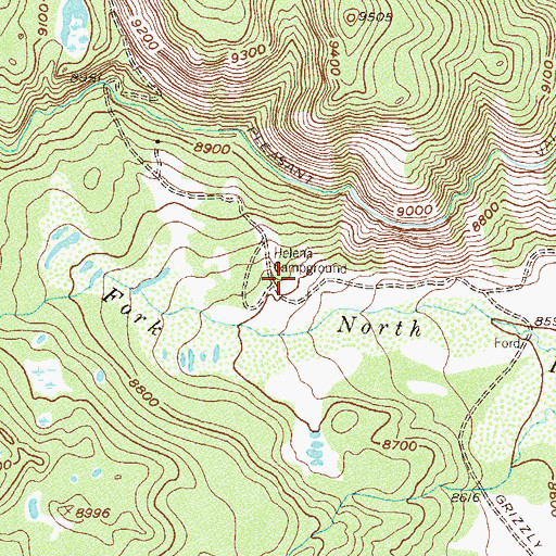 Topographic Map of Helena Campground, CO