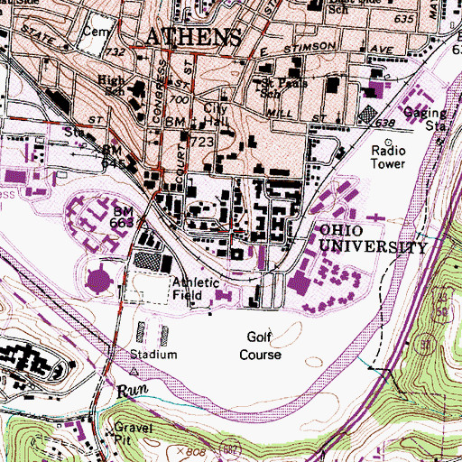 Topographic Map of Konneker Alumni Center, OH