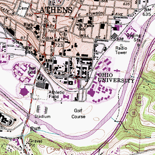 Topographic Map of Shively Hall, OH