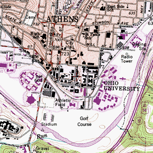 Topographic Map of Tupper Hall, OH