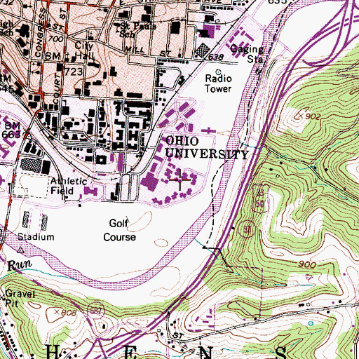 Topographic Map of Weld Hall, OH