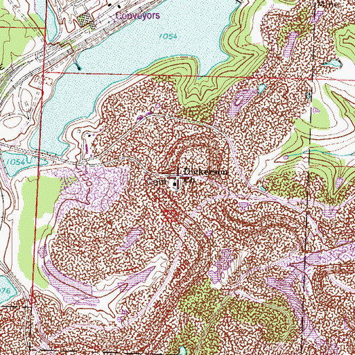 Topographic Map of Dickerson Cemetery, OH