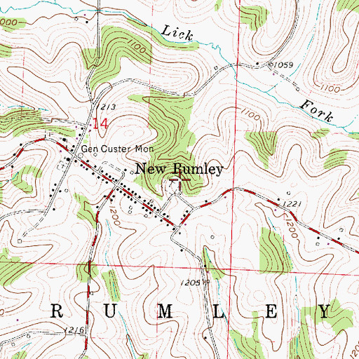 Topographic Map of Evangelical Lutheran Cemetery, OH