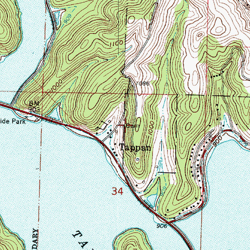 Topographic Map of Tappan Cemetery, OH