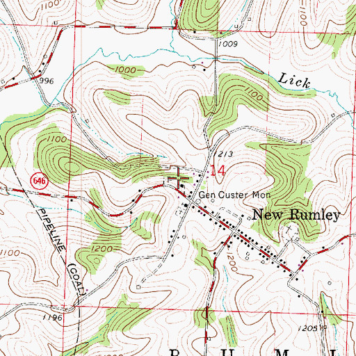 Topographic Map of United Brethren Cemetery, OH