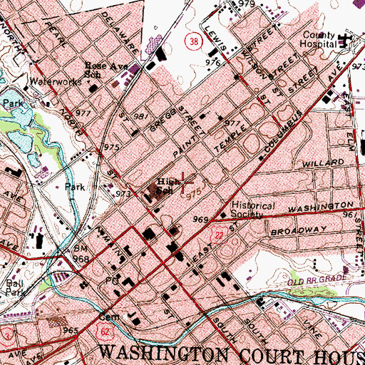 Topographic Map of Church of Christ, OH