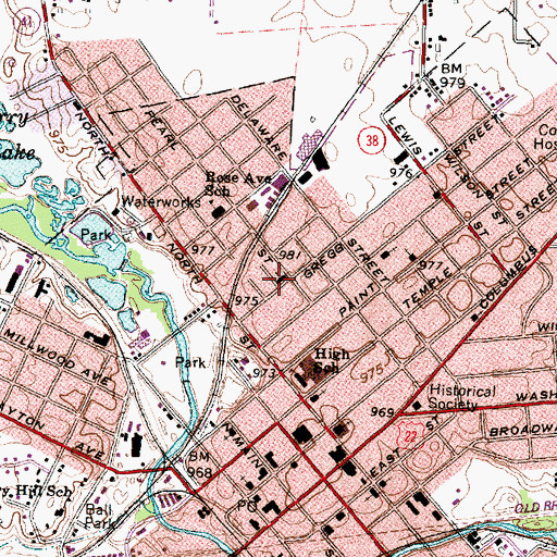 Topographic Map of Church of Christ, OH