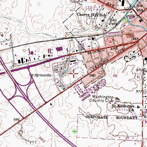 Topographic Map of Fayette County Fair Grounds, OH
