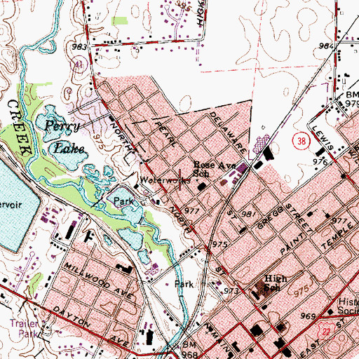 Topographic Map of Northside Church of God, OH