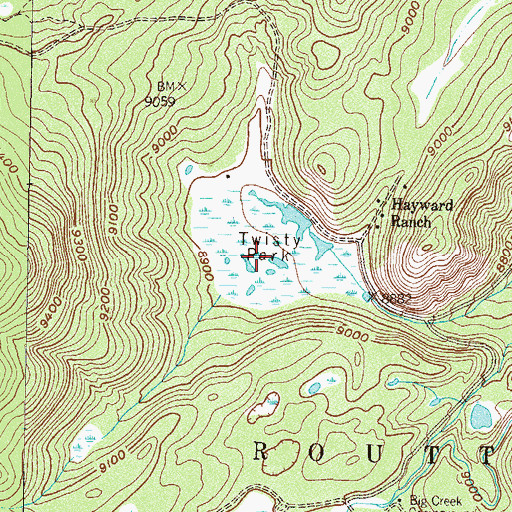 Topographic Map of Twisty Park, CO