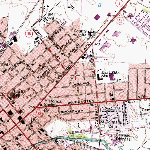 Topographic Map of Washington Oaks, OH