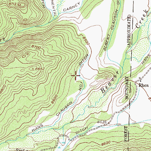 Topographic Map of Hans Clauson Number 1 Ditch, CO