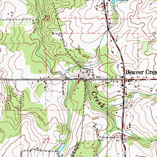 Topographic Map of Beaver Creek Station (historical), OR