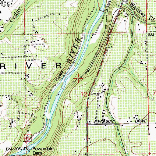Topographic Map of Switchback, OR