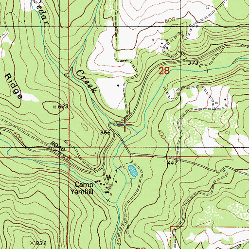 Topographic Map of Cedar Creek (historical), OR