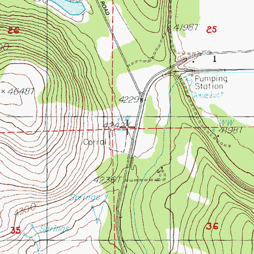 Topographic Map of Swan Lake (historical), OR