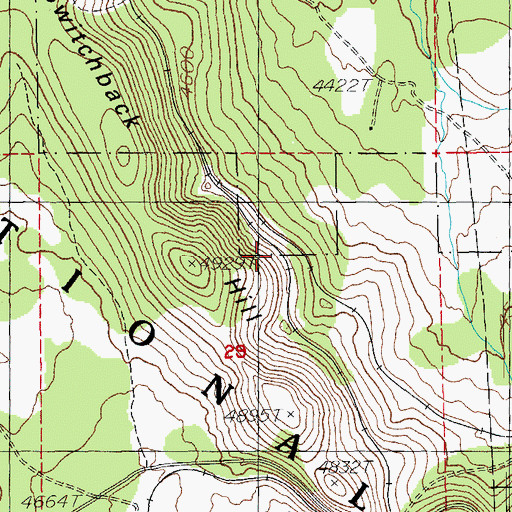 Topographic Map of East Switchback (historical), OR