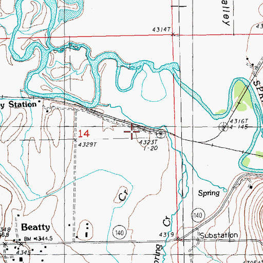 Topographic Map of Sycan (historical), OR